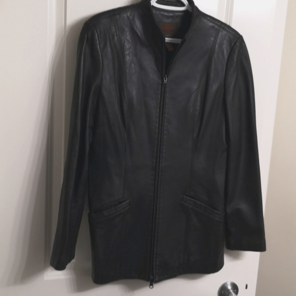Danier Italian Leather Zip Up Tunic Length Fall Jacket Size S Buttery Soft - Picture 1 of 15